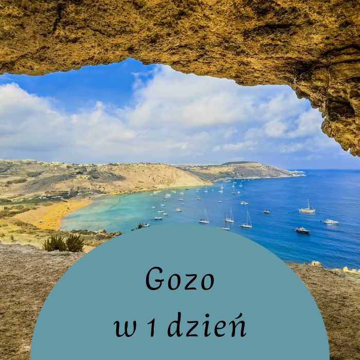 Panorama Ramla Bay widziana z jaskini Tal-Mixta – inspiracja do planowania wycieczki "Gozo w 1 dzień"